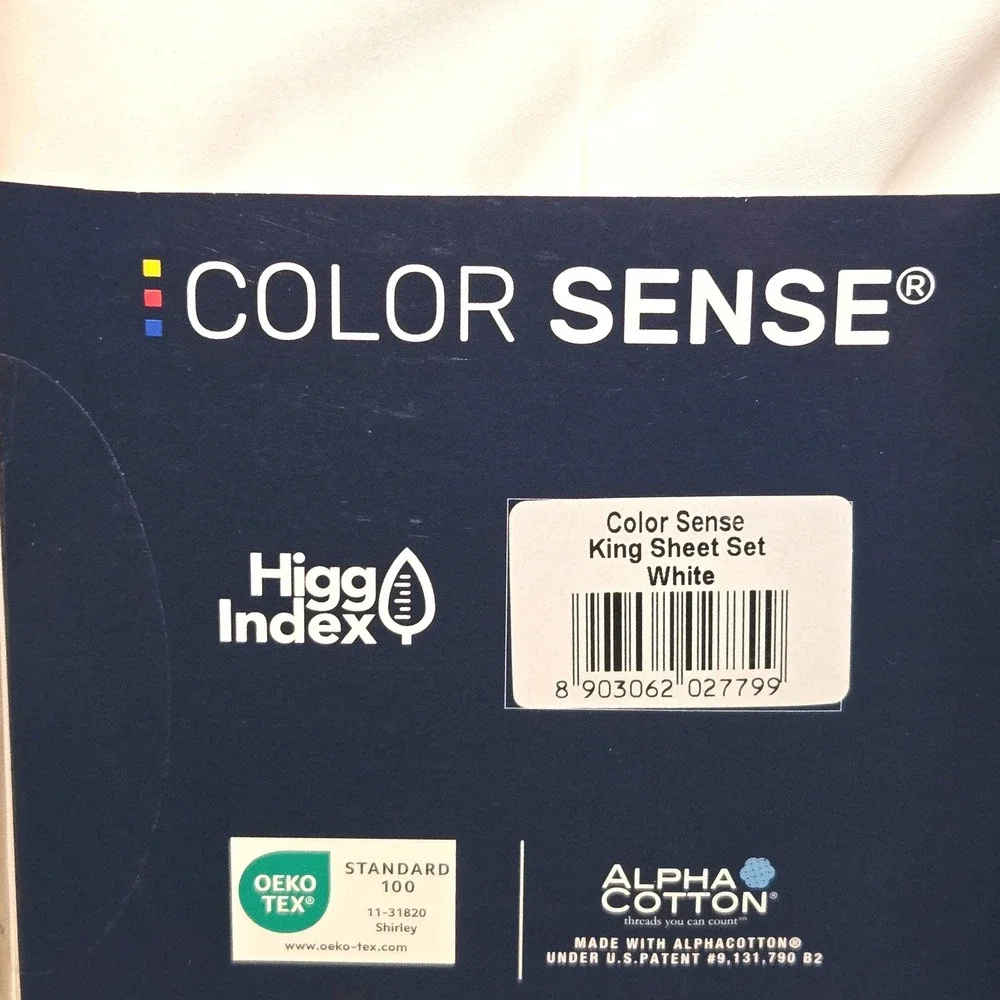 Color Sense Sheet Set King White 1200TC Cotton Rich 4pc True Grip Deep Pocket